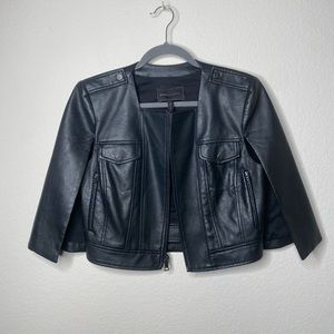 BCBG Vegan leather jacket cape